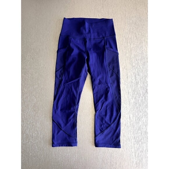 Lululemon Fast As Light Crops Size 4 - Emperor Blue - Brand New - Picture 1 of 12